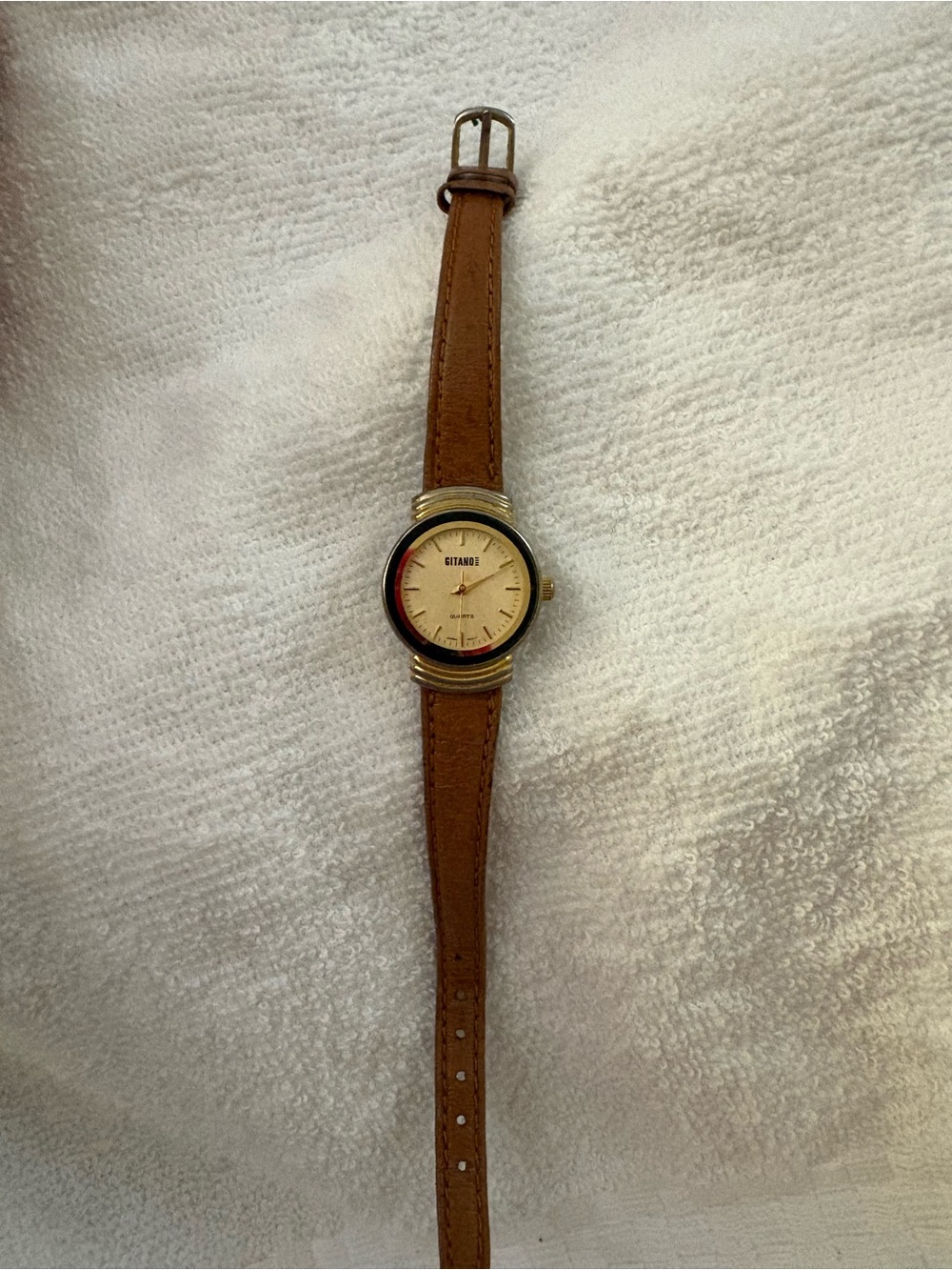 Brown Leather Strap Women's Watch with Cream Dial & Black leather strap watch